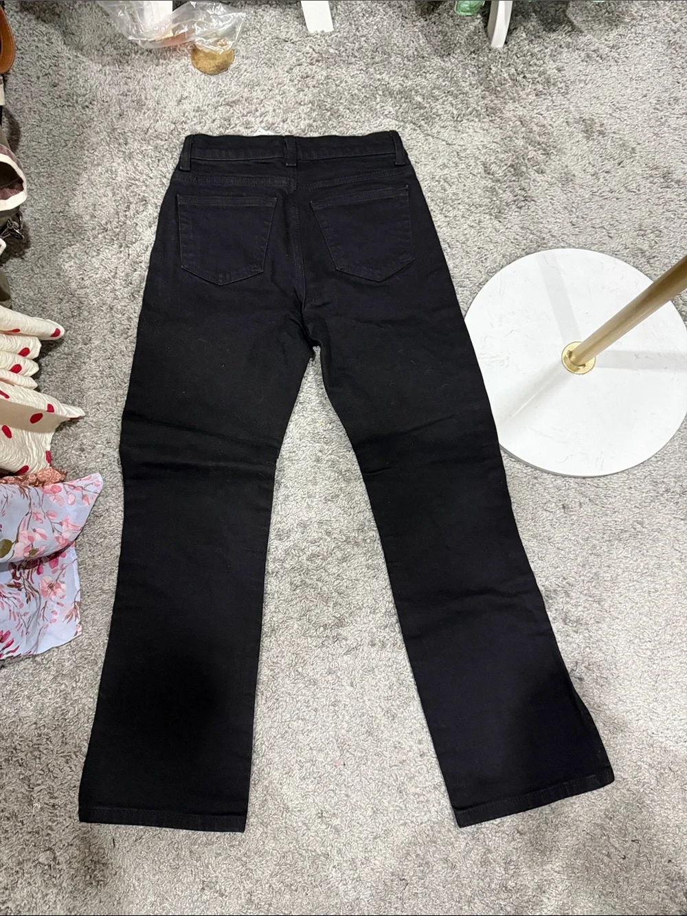 Zara Black Split-Hem Straight Leg Jeans 2 Denim